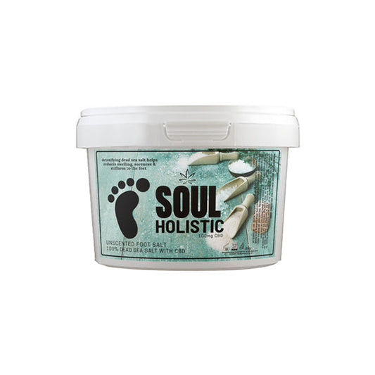 Soul Holistic 100mg CBD Dead Sea Salt Unscented Foot Salt - 500g