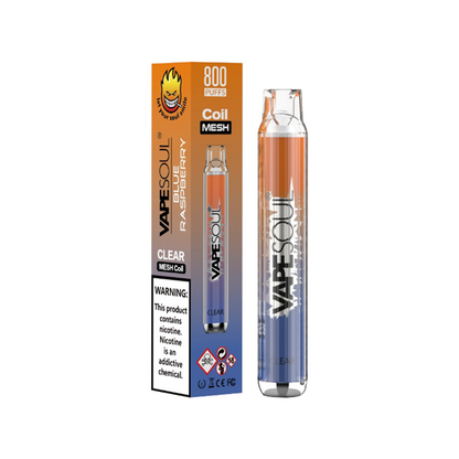 20mg VapeSoul Clear Disposable Vape Device 800 Puffs