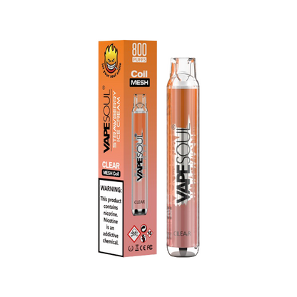 20mg VapeSoul Clear Disposable Vape Device 800 Puffs