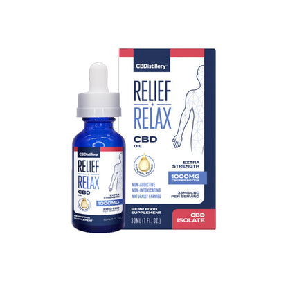 CBDistillery 1000mg CBD Relief + Relax Oil Extra 30ml