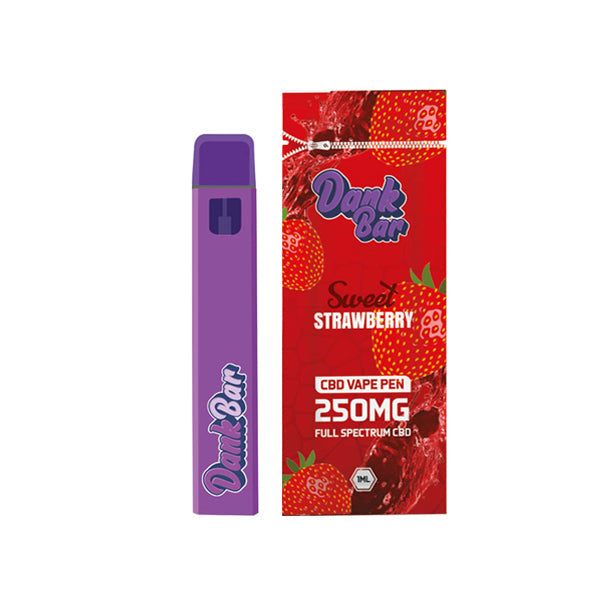 Dank Bar 250mg Full Spectrum CBD Vape Disposable by Purple Dank - 12 flavours (BUY 1 GET 1 FREE)