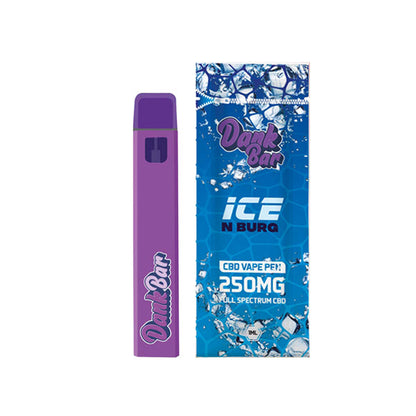 Dank Bar 250mg Full Spectrum CBD Vape Disposable by Purple Dank - 12 flavours (BUY 1 GET 1 FREE)