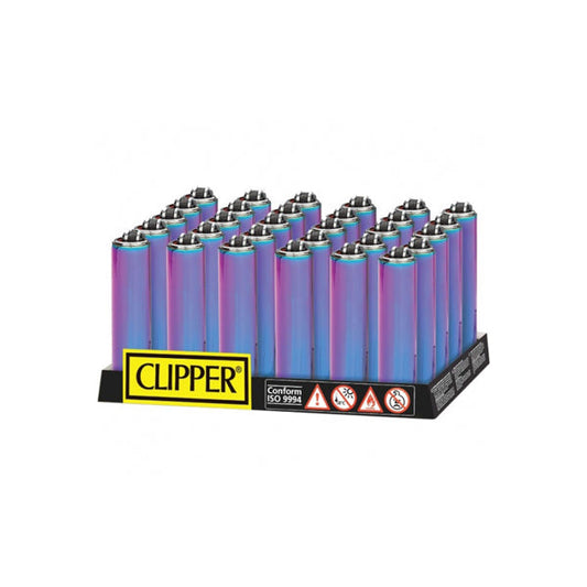 30 Clipper Micro Metal Cover Metallic Mixed Icy Lighters