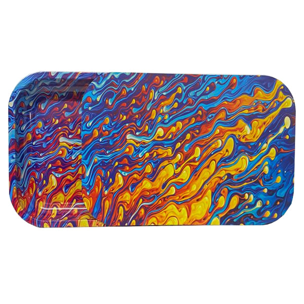 Large Mixed Design Magnetic Metal Rolling Trays with Lid