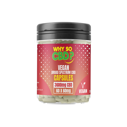 Why So CBD? 3600mg Broad Spectrum CBD Vegan Capsules - 60 Caps