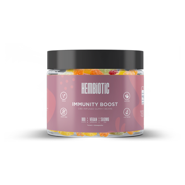 Hembiotic 500mg Functional CBD Gummy Bears - 100g