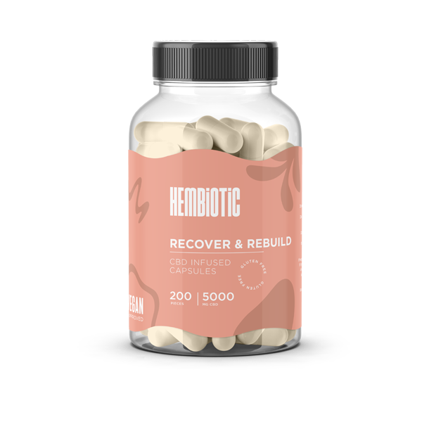 Hembiotic 5000mg Bulk Functional CBD Capsules - 200 Caps